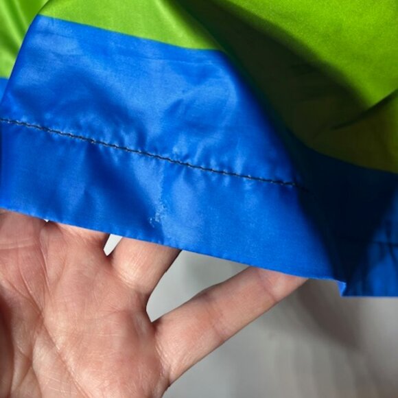 Polaroid Windbreaker Hooded Pullover 1/4 Zip Jacket Retro Black Rainbow Sz XL - Picture 8 of 8